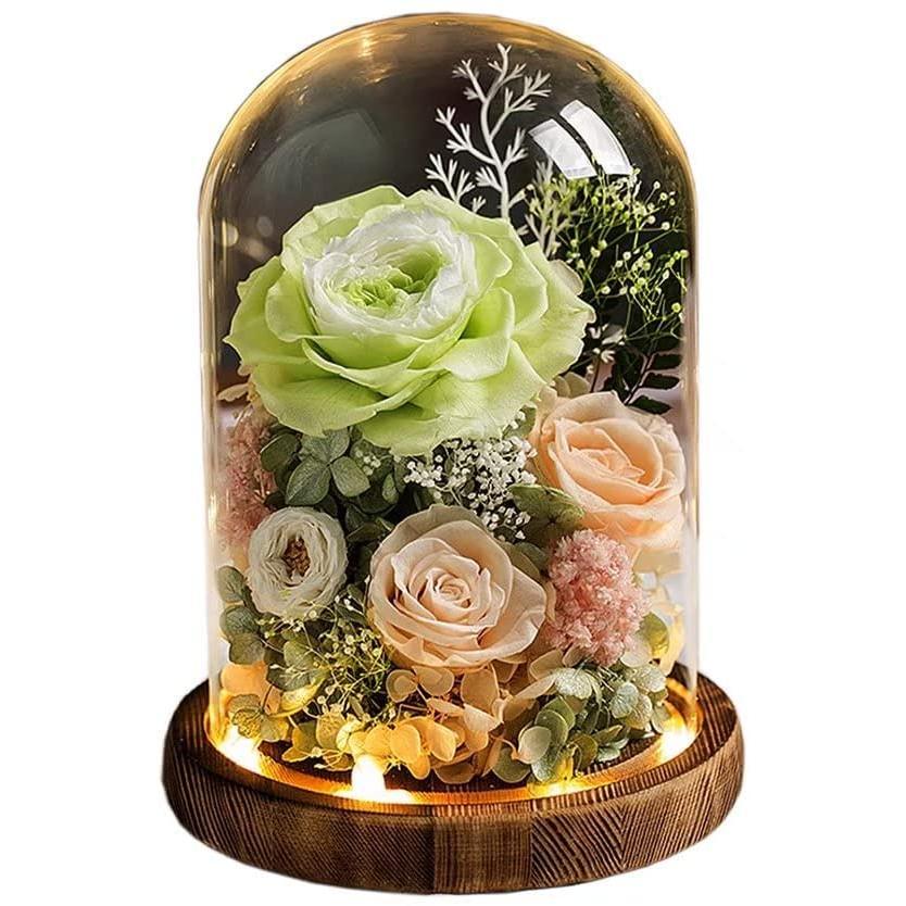 ドライフラワー プリザーブドフラワー 枯れない花 ガラスドーム 薔薇 バラ フラワーギフトプセント お祝い 誕生日 結婚記念日