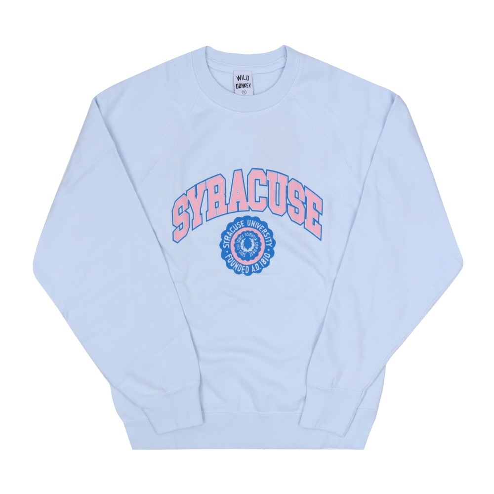 ワイルド・ドンキー ユニセックストレーナー シラキュースレターリングロゴ FR-SYRACUSE LIGHT BLUE