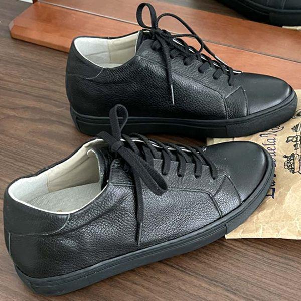 革 背が高くなる 女性 レディース スリッポン スニーカー 3cm+インヒール2.5cm 2color sy1686_P336251980