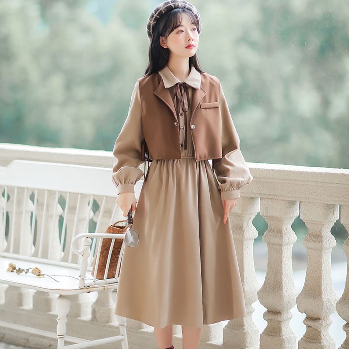 日本限定モデル 日常服 ワンピース 萌え可愛い ロリータ 姫様 春秋冬 マント ワンピース2点セット レディース セットアップ カラー ベージュ Flaviogimenis Com Br