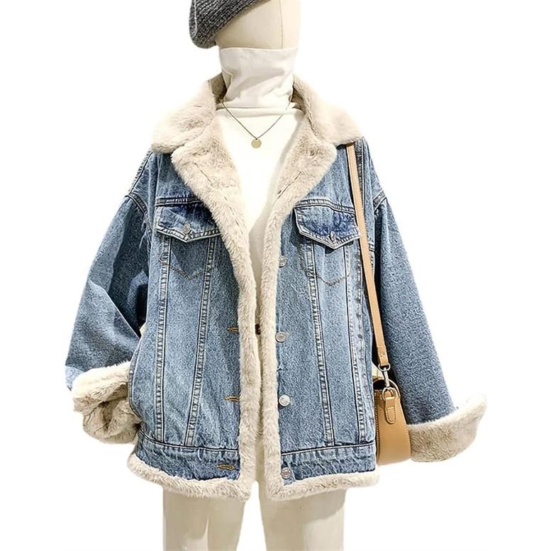 ボアコート レディース 両面着 あったか デニムコート ボアジャケット 厚手 秋冬 ブルゾン デニムジャケット アウター 長袖 ゆったり リバーシブル 冬