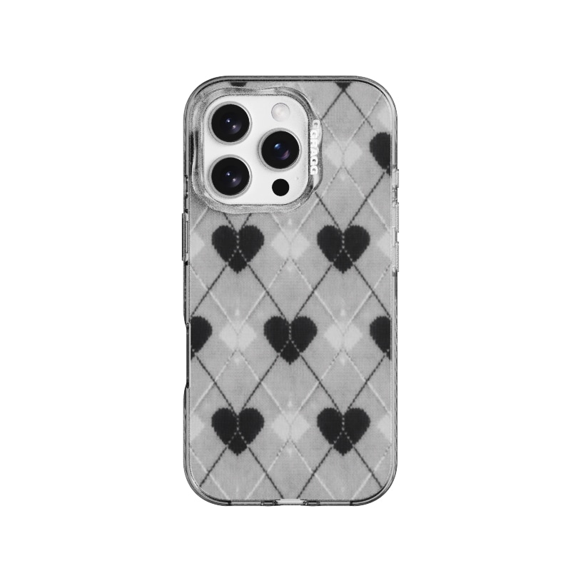 【GRAGG】 MAGSAFE LAYERS FRAME CASE CLEAR BLACK - TEXTURED HEART iPhone 16シリーズ対応 正規品