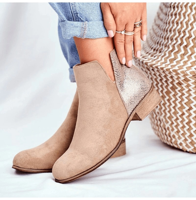 女性ヴィンテージヒョウ低かかと女性レトロpuレザーアンクルブーツ2020女性のジップ女性の靴女性のショートブーツプラスサイズ43