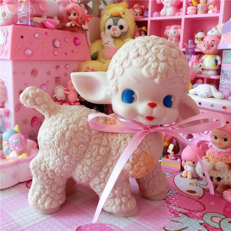 開店記念セール！ 和式復古昭和羊の蝶々結びの子羊の置物可愛い妹のデスクトップに羊の飾り付けをします インテリア雑貨
