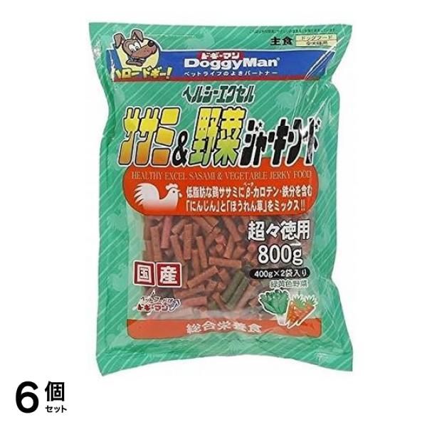 ドギーマン ヘルシーエクセル ササミ&野菜ジャーキーフード 800g ((400g×2袋入り)) 6個セット 6,275円