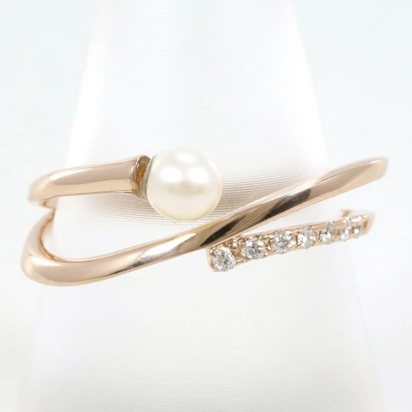 K18 18金 PG リング 15号 パール(真珠) 約4mm ダイヤ 0.08 ジュエリー 中古 36,296円