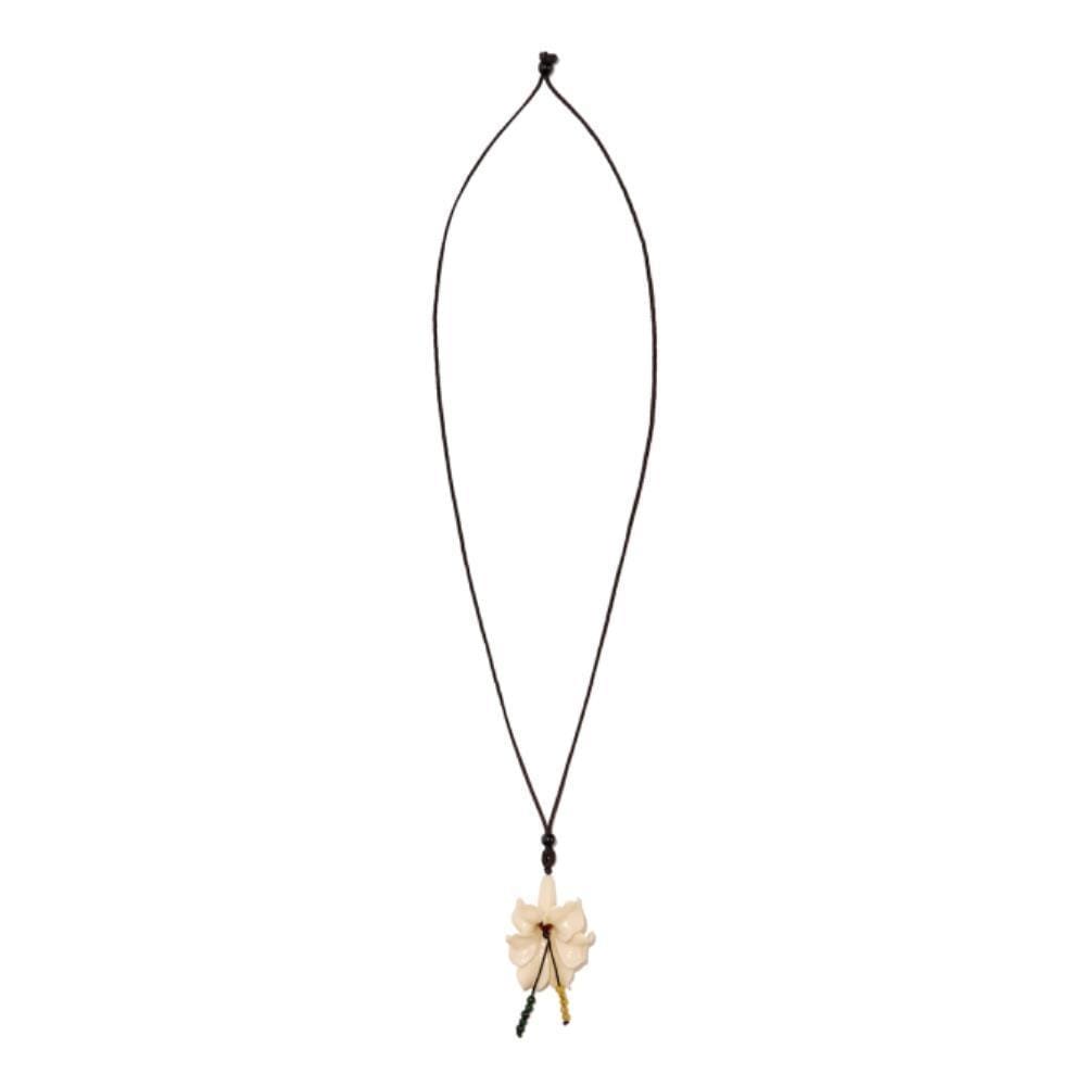 GLOWNY FLORAL GEM NECKLACE IVORY GY24BJE001IV