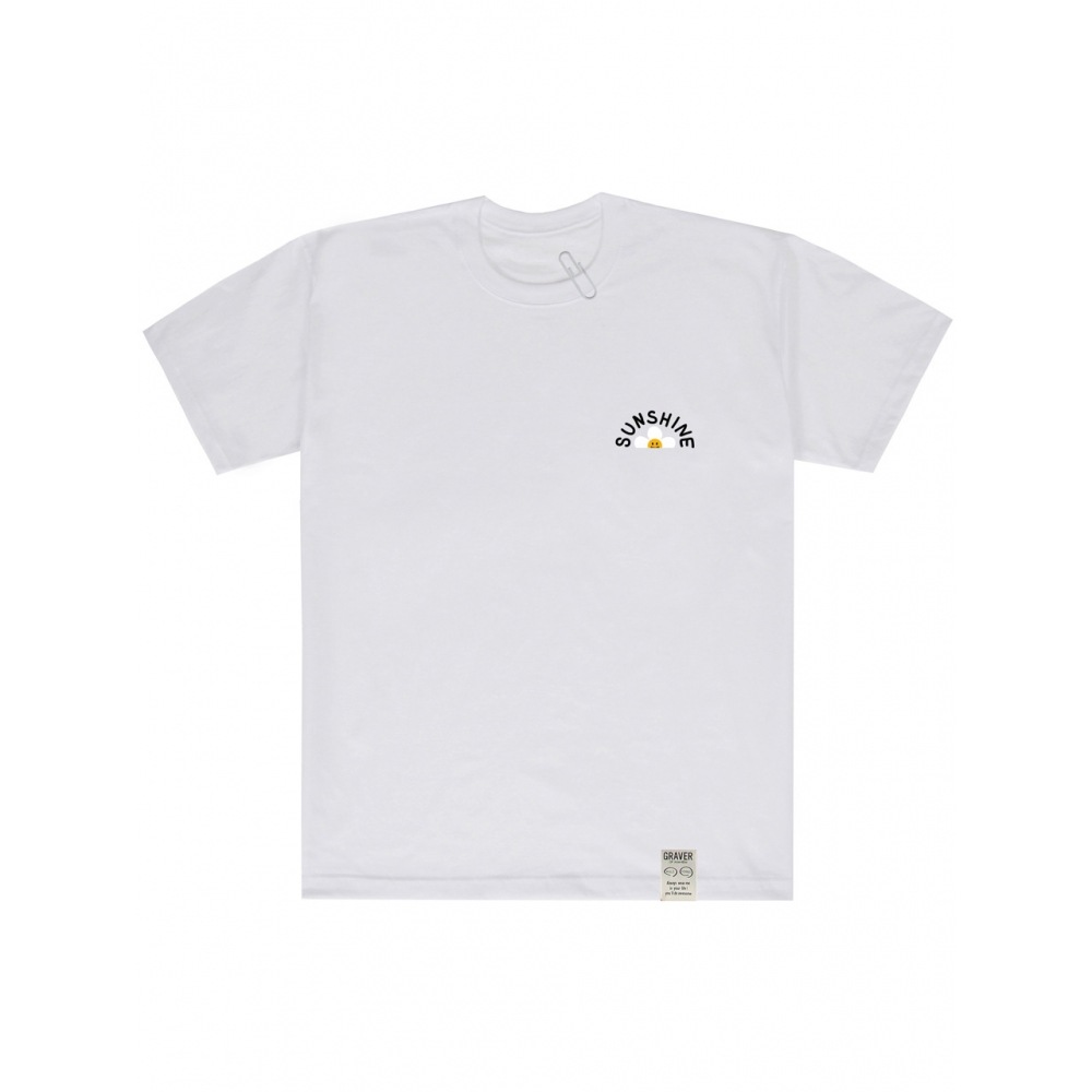 GRAVER サンシャインフラワースマイルショートスリーブ T シャツホワイト