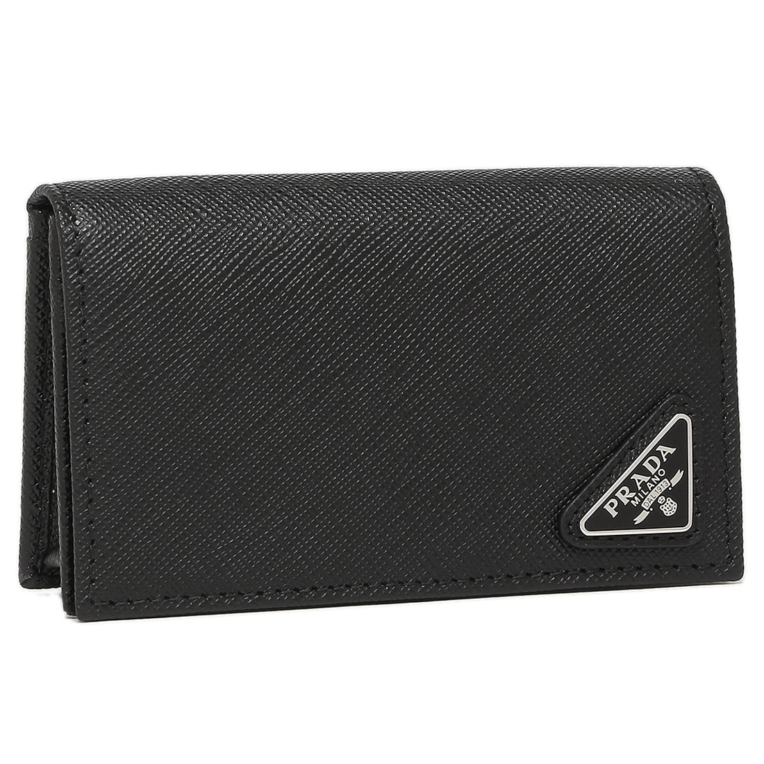 カードケース 名刺入れ サフィアーノトライアングルロゴ ブラック メンズ 2MC122 QHH F0002