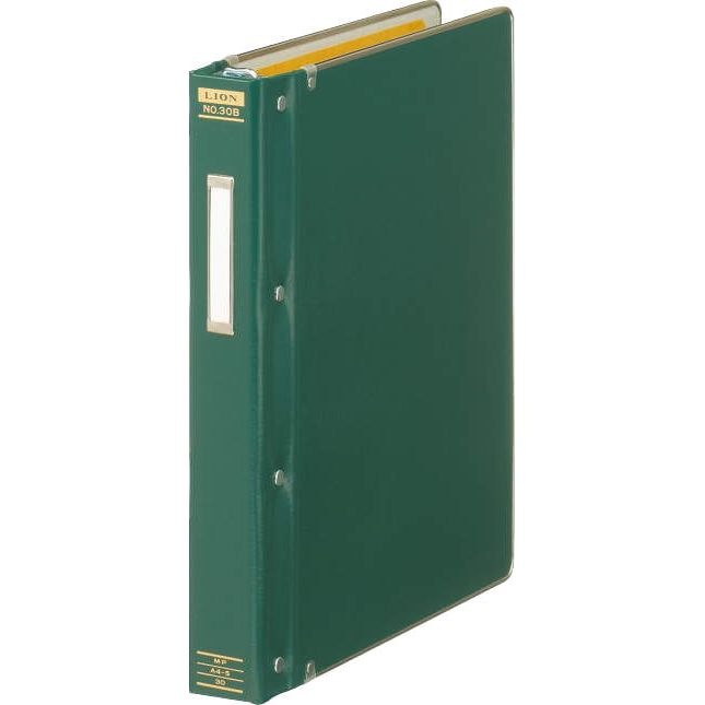 （まとめ買い）ライオン事務器 バインダー MP式 A4タテ 30穴 200枚収容 ビニールクロス貼り 緑 No.30B 155-11 [x3]