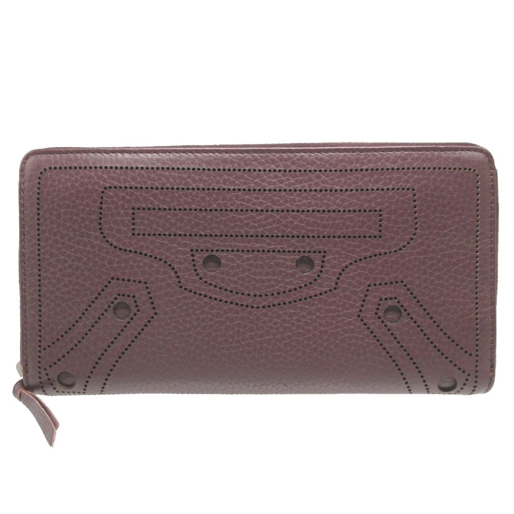 新品同様 ラウンドファスナー ブラックアウト 443521 長財布 レザー/レザー ブラウン 1308【中古】 ユニセックス