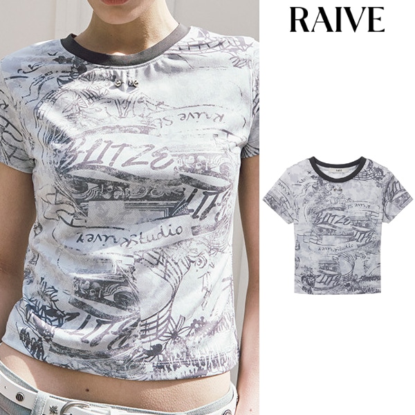 スモーク ピアッシング グラフィック 半袖 Tシャツ