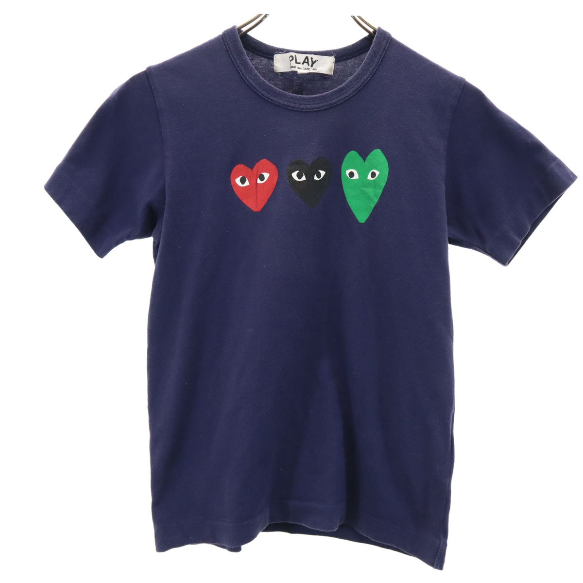 PLAY COMME des GARCONS プレイコムデギャルソン 2012年 日本製 半袖 Tシャツ M ネイビー レディース 古着