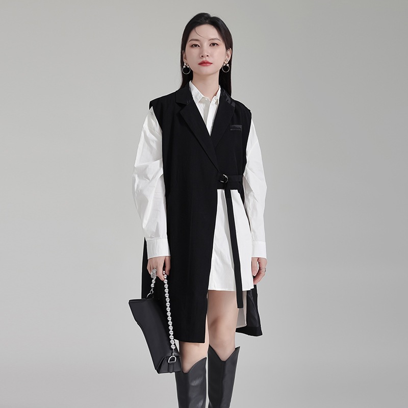 小衆デザイン不規則スーツベスト2025新型ゆるい痩せベストのベスト秋アウター