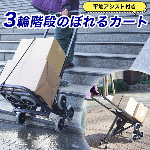 平地アシスト付き3輪階段のぼれるカート WHETRLSBK