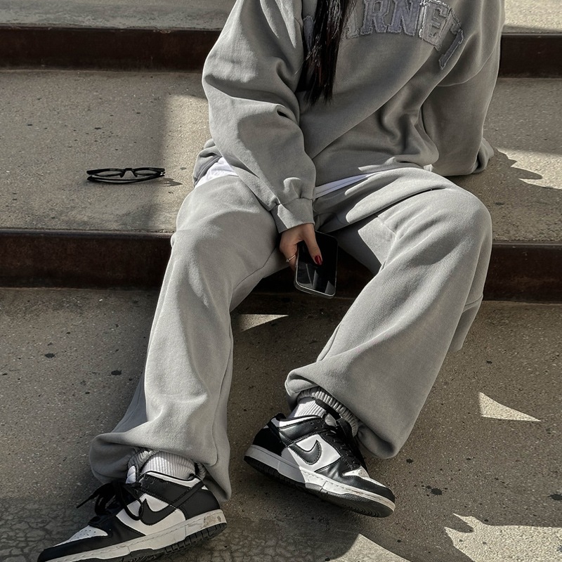 メラニー ピグメント 起毛 ジョガー パンツ