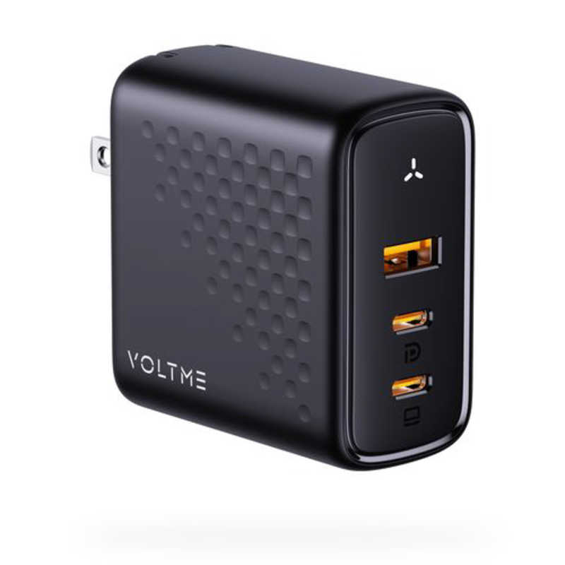 VOLTME　レボ100 充電器 100W V-Dynamic TypeC・2ポート USB-A・1 ポート 折りたたみ式 ブラック ［3ポート /GaN(窒化ガリウム) 採用］　V2103V1