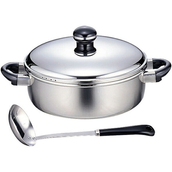 宮崎製作所 OJ-6D-1 オブジェ ソースポット18cm&お玉 [IH対応]