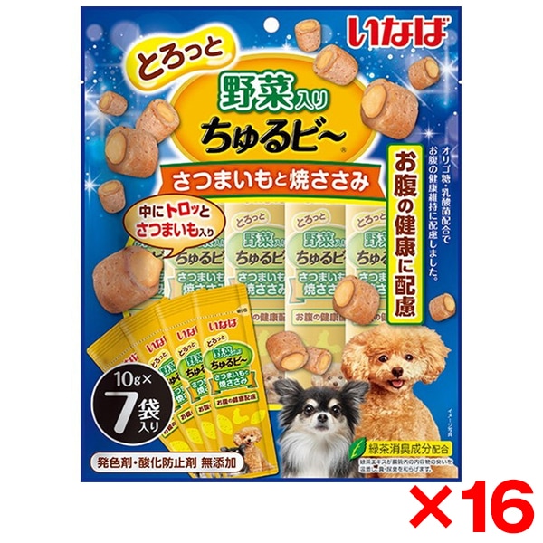 16個セット いなば ちゅるビ～さつまいもと焼ささみ 10g×7袋