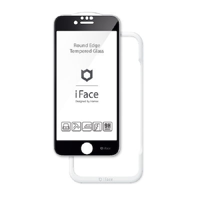 他サイト： HAMEE　iPhone SE 第2世代専用 iFace Round Edge Tempered Glass Screen Protector ラウンドエッジ強化ガラス　41-890264 ブラックの商品画像