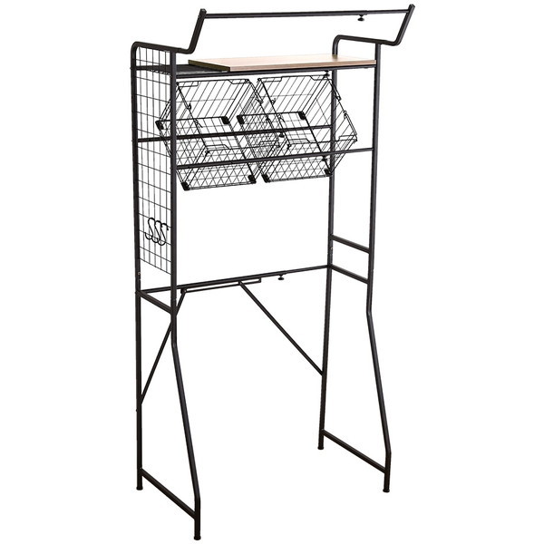 ホームテイスト LDR-K ヴィンテージ ランドリーラック バスケットタイプ シャビーオーク メーカー直送