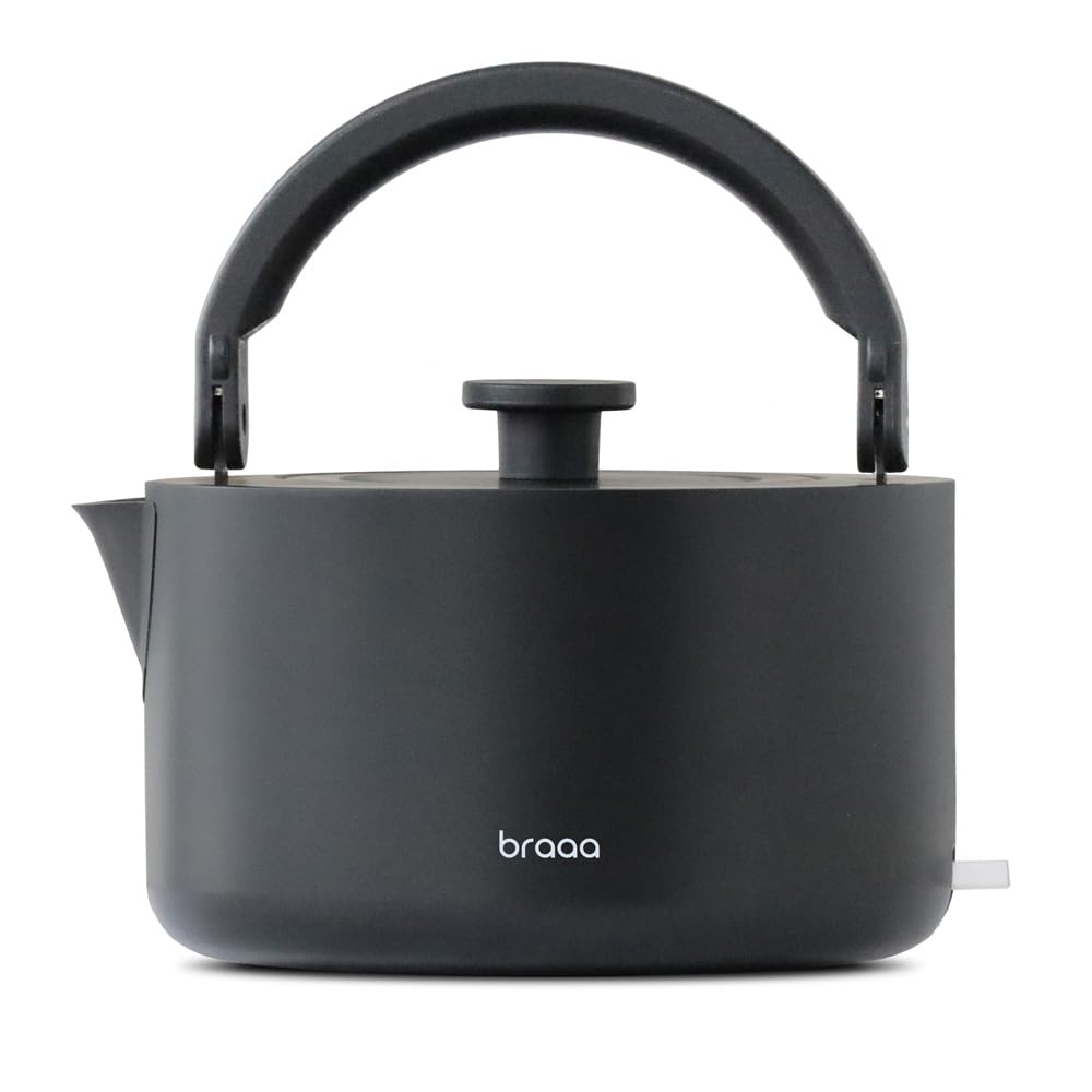 braaa ブラー やかんケトル ブラック VBKK001-BK 電気ケトル ステンレス 1.5L 大容量 電気ポット 電子ケトル 湯沸かしポット 電気やかん 湯沸しポット 湯沸かしケトル 湯沸し器