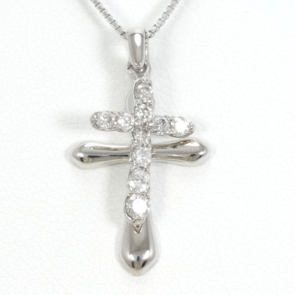 PT900 プラチナ PT850 ネックレス ダイヤ 0.30 約41cm ジュエリー 中古