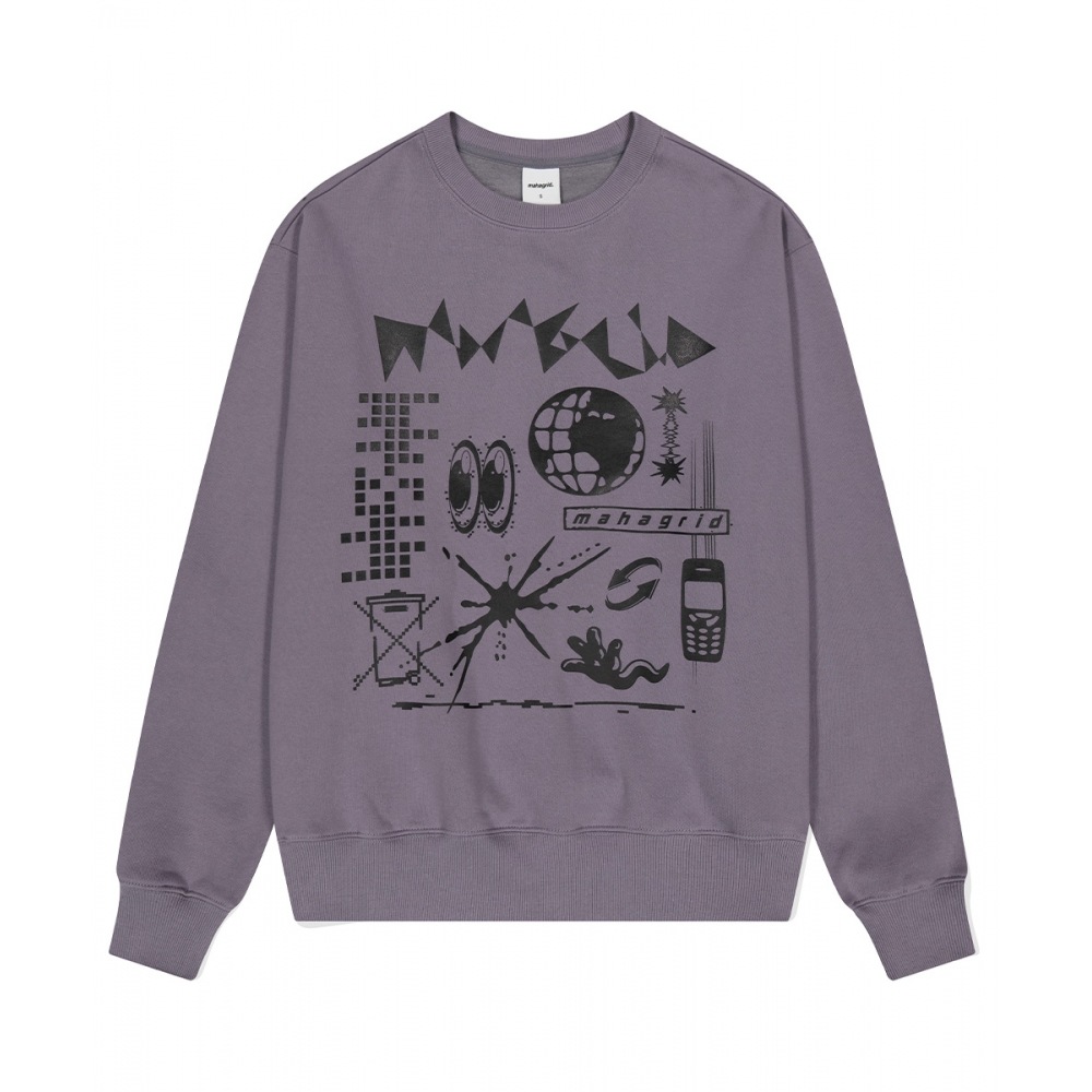 マハグリッドネットワークスパークスウェットシャツパープル (MG2DFMM445A)