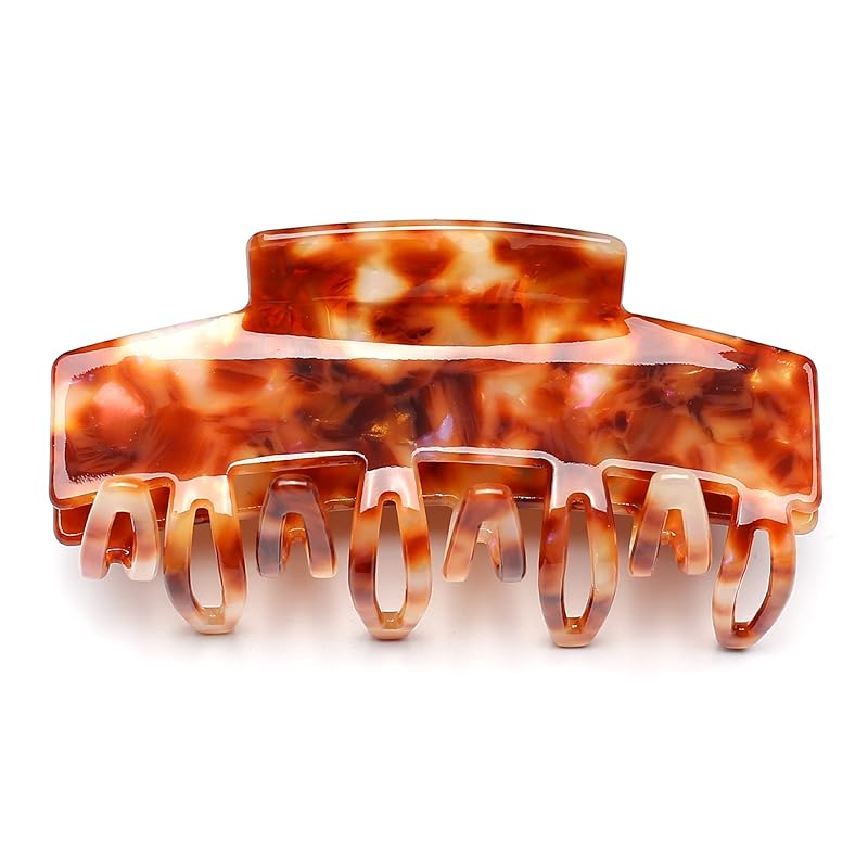 QinGoo 大きめ 赤 ヘアクリップ 髪留め クリップ バンスクリップ しっかりとまる ヘアアクセサリー 可愛い 韓国 レディース 1本 10cm(Wine Red)