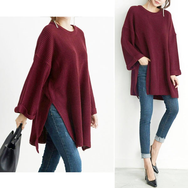 【送料0円】 ニット ロングニット ルーズフィットニット ラウンドネックニット ヨプトゥイム 秋のニット 女性ニット 韓国ファッション 【送料0円】 ニット ロングニット ルーズフィットニット ラウンドネックニット ヨプトゥイム 秋のニット 女性ニット 韓国ファッション