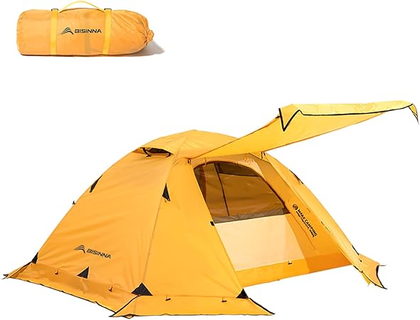 1人用 2人用 4シーズンテント 冬用テント キャンプ アウトドア スカート付き ツーリングドーム 広い前室 夏 防風 防寒 3000mm耐水圧 収納袋付き コンパクト メッシュ窓 ソロテント 軽量