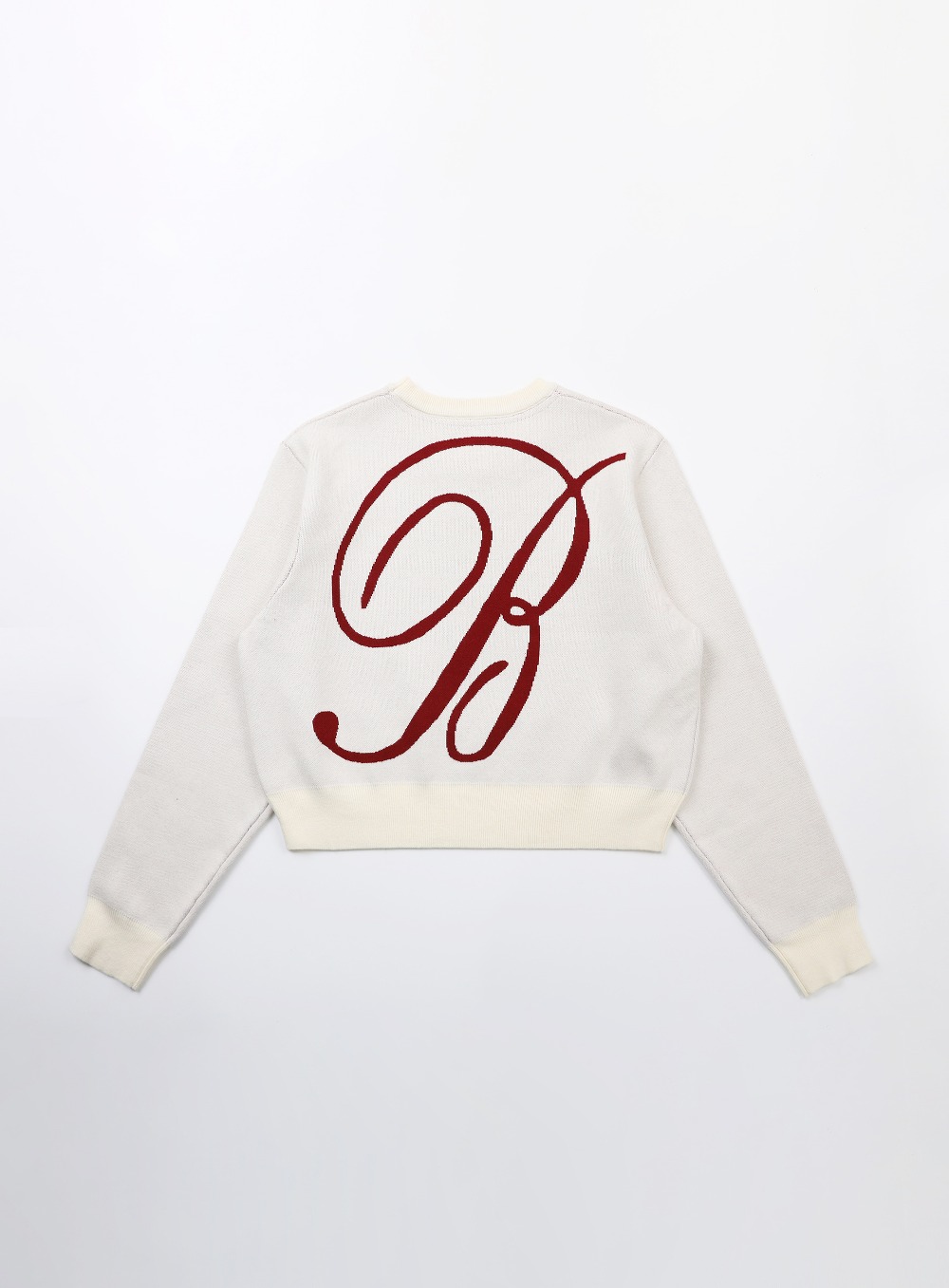 【BADBLOOD】[UNISEX] CLASSIC BIG LOGO CREWNECK SWEATER : CREAM