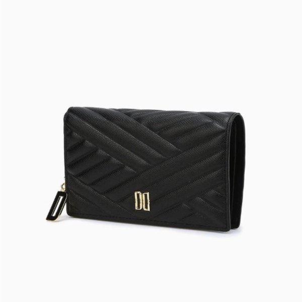 AK Bundang店 ブラックカーライルエンボス牛革ゴールドDDミディアム財布218DCWA5E270B