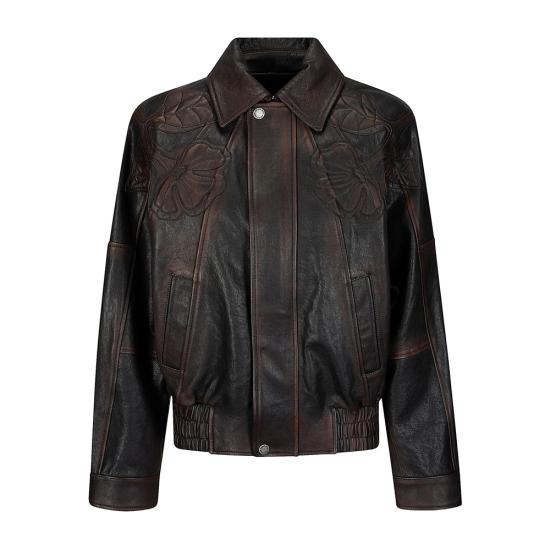 GOLDEN GOOSE Women Leather Jackets GWP02560 P002300 40249 BLACK BROWN