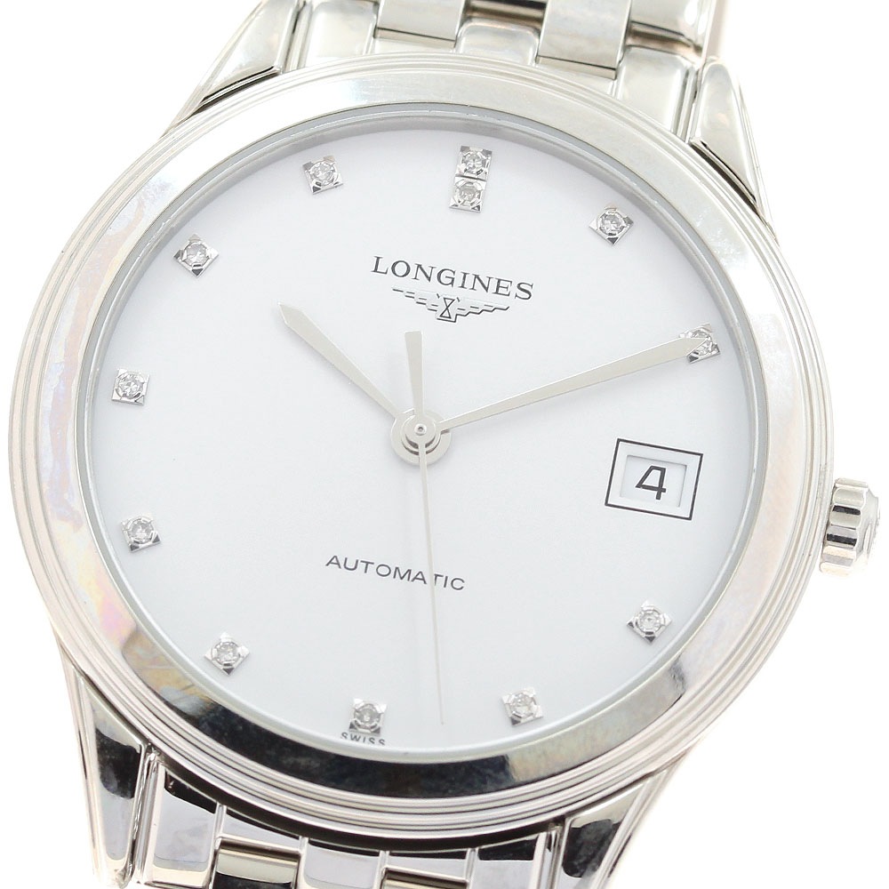 ロンジン LONGINES L4.774.4 フラッグシップ デイト 12Pダイヤ 自動巻き メンズ 美品 保証書付き_922686【中古】