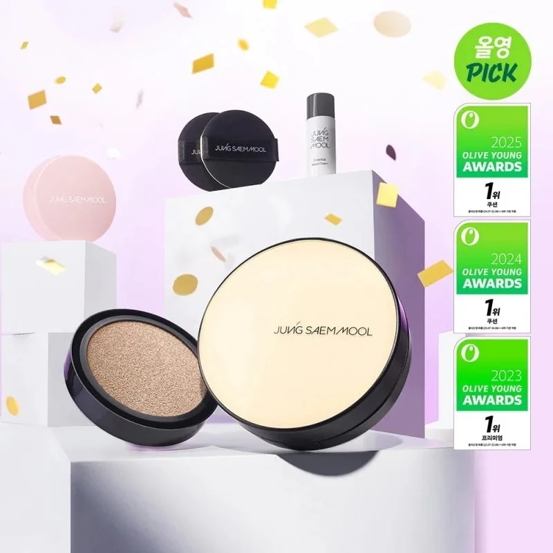 [2025アワーズ1位]チョンサム水エッセンシャルスキンヌーダークッション企画（ミニハイライターウォータークリーム8ml）/本品詰め替え