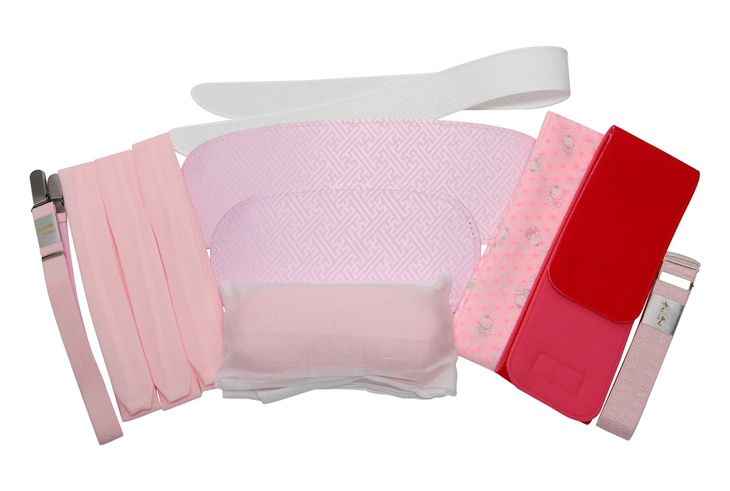 [ハセガワ] 和装 着付け小物11点セット (帯枕前板後板衿芯着物ベルトウエストベルト腰紐3本伊達締めマジックベルト) 日本製 (11点セット)