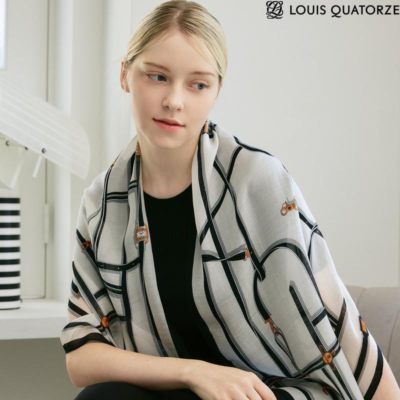 グレンデール ウールシルク ロングスカーフ 1ESL026