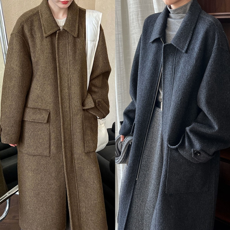 送料無料リバー ロング コクーン コート レディース アウター 羽織り ロングコート リバーコート ウール ダブルフェイス ボリューム袖 きれいめ 上 12,432円