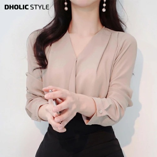 [メガ割りSALE]ショルダータックカシュクールブラウス・p503915