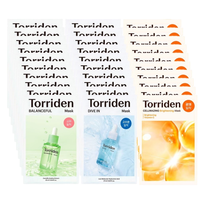 マスク パック 30枚(ダイブインヒアルロン酸/ビタミンC/シカ) 選択可能 / 韓国人気 大容量 個包装 フェイスパック セット