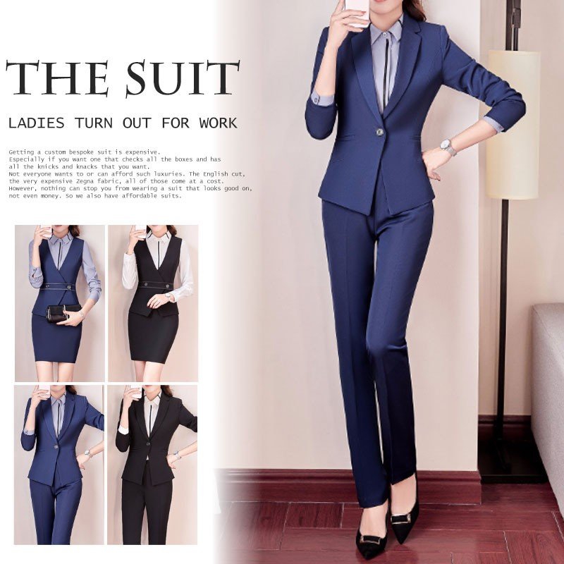 スーツ フォマールスーツ　スカートスーツ　四点セット　スーツジャケット　ベスト　膝丈　スカート　OL通勤ウエア　セット　オフィス就活面接　制服　細身