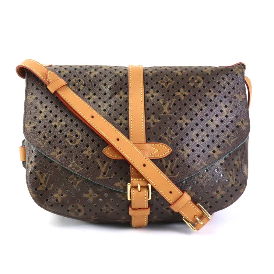 ルイ ヴィトン LOUIS VUITTON 斜め掛けショルダーバッグ モノグラム ペルフォレ ソミュール モノグラムキャンバス ブラウン ゴールド ユニセックス M93998 e59295a