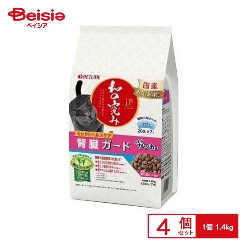 ペットライン ジェーピースタイル和ノ究ミ猫腎臓ガードカツオ1.4kg ×4個