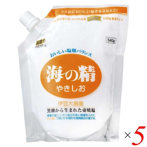 海の精 やきしお（スタンドパック）540g 5個セット