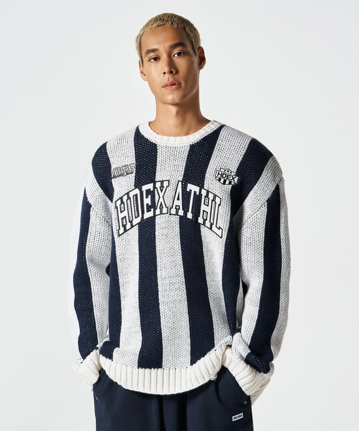 アスレチック ストライプ ニット (Navy)