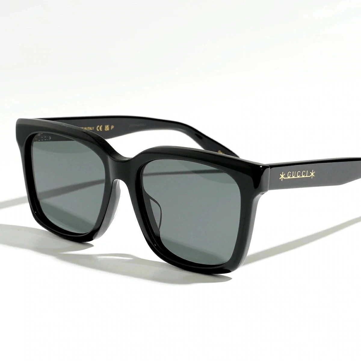 GUCCI グッチ サングラス GG1175SK レディース スクエア型 アジアンフィット メガネ めがね 眼鏡 ロゴ アイウェア 001/Black-Blac