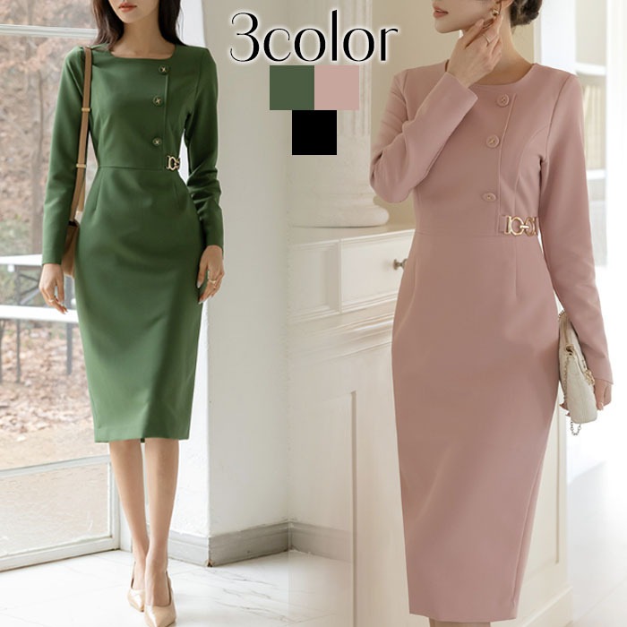 ワンピース 結婚式 春 きれいめ スリム 入園 入学 パーティー