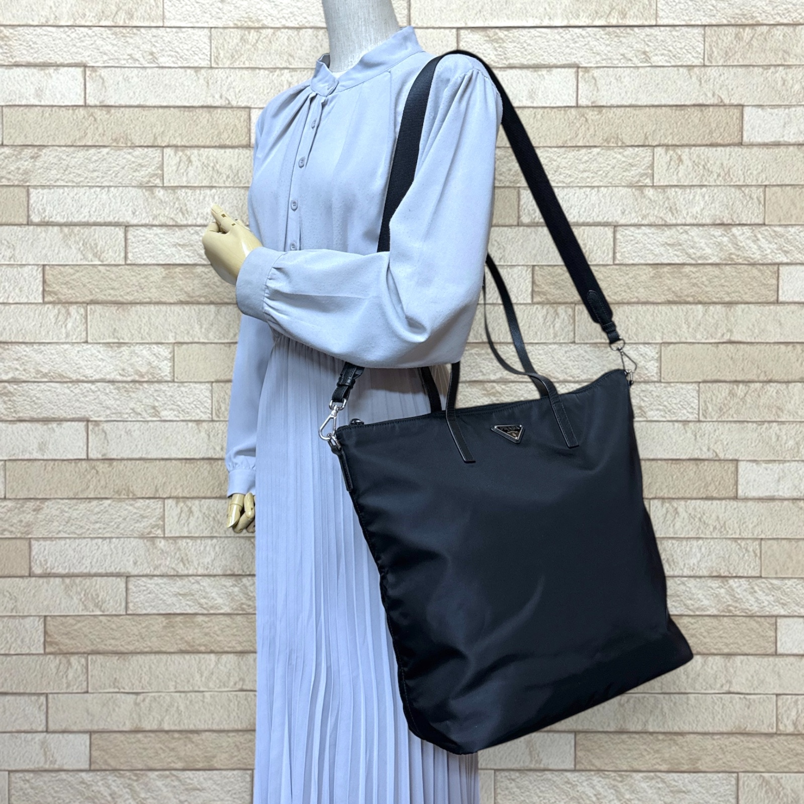 プラダ ショルダーバッグ ナイロン 1BG189 ブラック PRADA 中古 美品