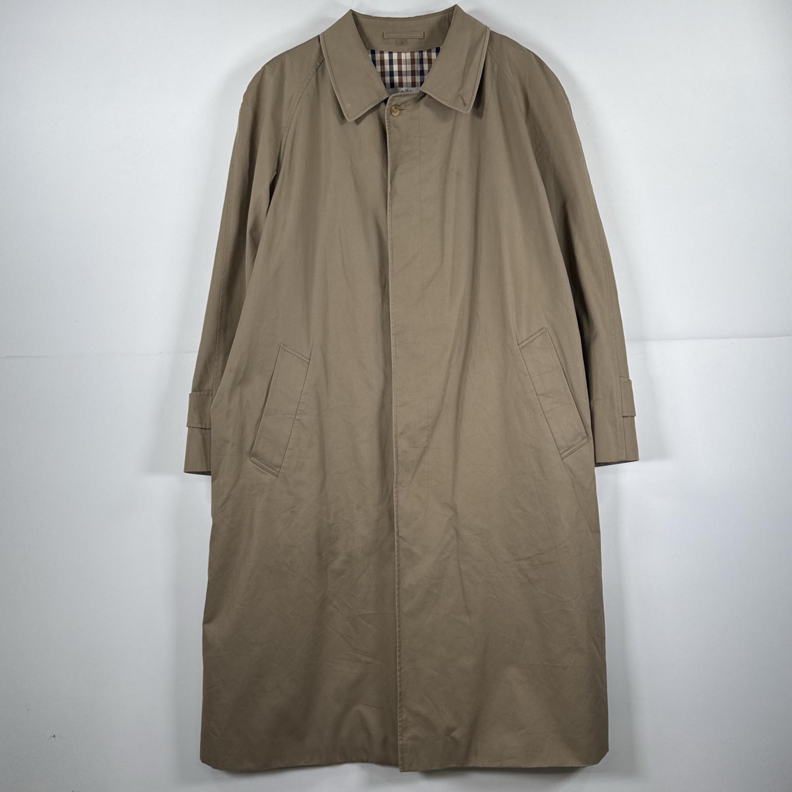 古着 80s/80年代 ヴィンテージ 長袖 ステンカラーコート イングランド製 ロング ジャケット ボタン ベージュ メンズ